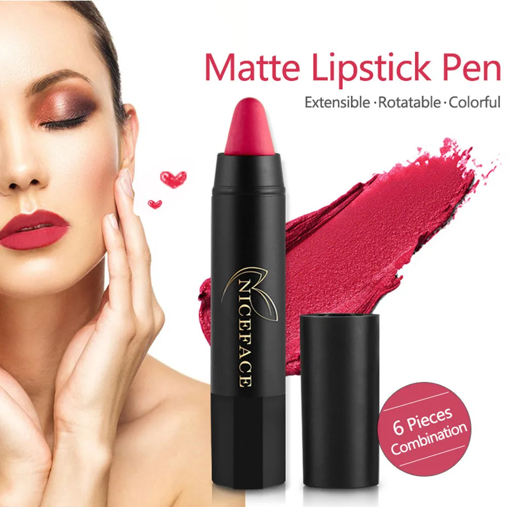 NICEFACE Lipstick Women's Pro 6 PCS Moisturizing Long-lasting Velvet Matte Color Pencil Lipstick Crayon Sexy Makeup Set 19L0527
NICEFACE Lipstick Women's Pro 6 PCS Moisturizing Long-lasting Velvet Matte Color Pencil Lipstick Crayon Sexy Makeup Set 19L0527