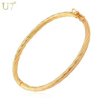 U7 Simple Design Bangles For Women Trendy Jewelry Wholesale Trendy Gold Color Copper Oval Bracelets Bangles H433
U7 Simple Design Bangles For Women Trendy Jewelry Wholesale Trendy Gold Color Copper Oval Bracelets Bangles H433