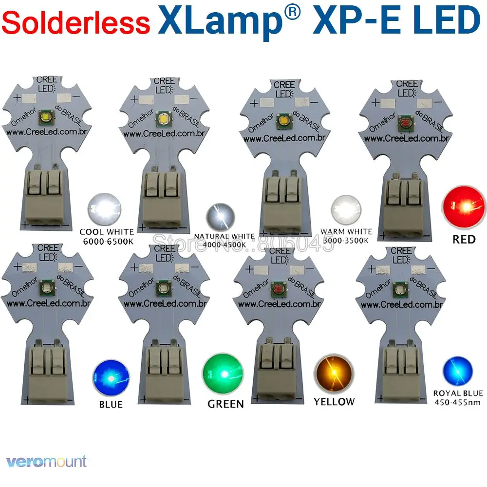 5pcs/lot 3W Cree Solderless XPE XP-E High Power LED Emitter Neutral White Cool White Warm White Red Green Blue Royal Blue Yellow
5pcs/lot 3W Cree Solderless XPE XP-E High Power LED Emitter Neutral White Cool White Warm White Red Green Blue Royal Blue Yellow
