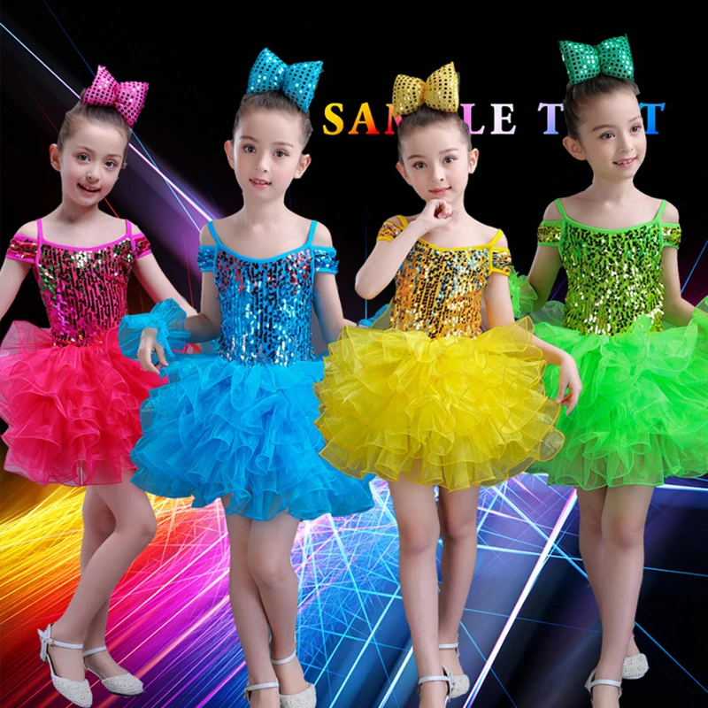 New girl and boy's camisole bling sequins performance stage Show dance Clothes Children's bubble Yarn dress for children JQ-332
New girl and boy's camisole bling sequins performance stage Show dance Clothes Children's bubble Yarn dress for children JQ-332