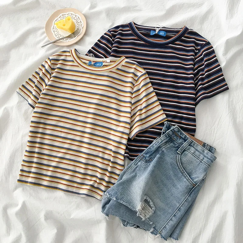 female summer 2019 new women's Striped women t-shirt summer 2019 new women's wear Korean version loose female short sleeve
female summer 2019 new women's Striped women t-shirt summer 2019 new women's wear Korean version loose female short sleeve