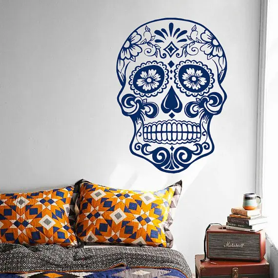 Skull Head with Flowers floral Vinyl Decal Sticker Home Decor Bedroom Living Room Murals Sugar Head Wall Sticker M-39
Skull Head with Flowers floral Vinyl Decal Sticker Home Decor Bedroom Living Room Murals Sugar Head Wall Sticker M-39