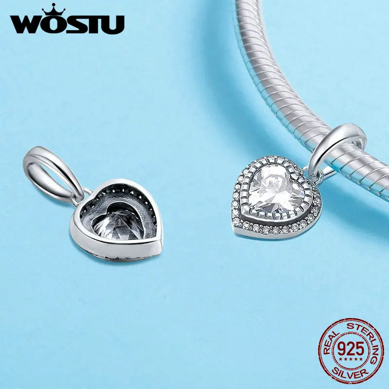 WOSTU Real 925 Sterling Silver Sparkling Heart Clear Crystal Beads fit Original Charm Bracelet Fashion Lover Jewelry FIC845
WOSTU Real 925 Sterling Silver Sparkling Heart Clear Crystal Beads fit Original Charm Bracelet Fashion Lover Jewelry FIC845