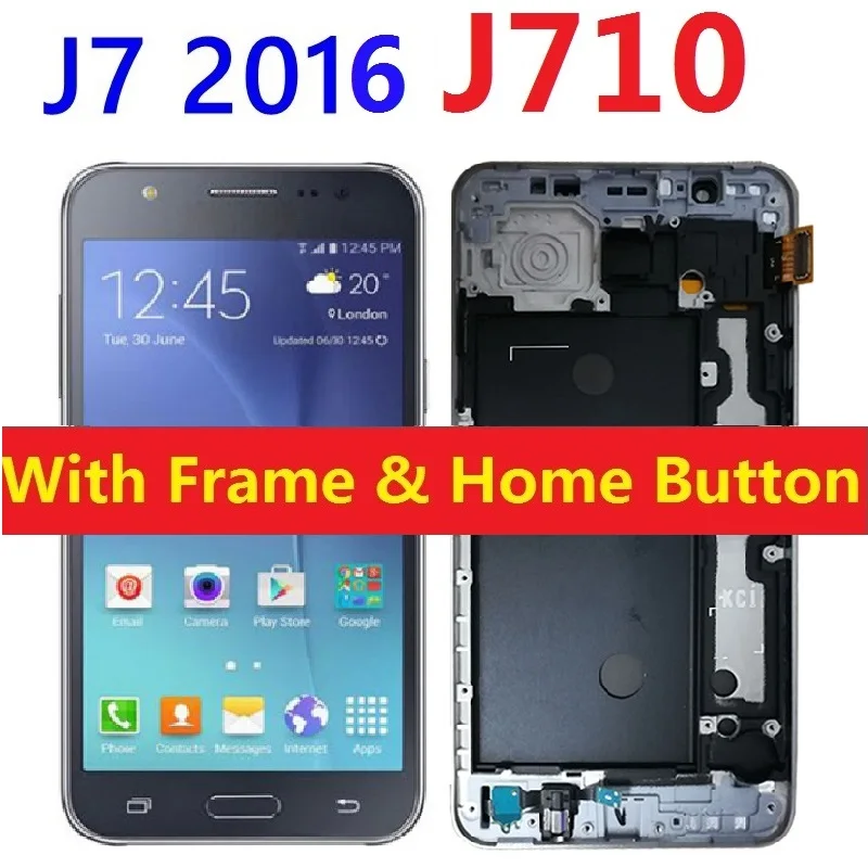LCD Screen Display Touch Digitizer Sensor Assembly and Frame Home Button For Samsung Galaxy J7 2016 J710F J710FN J710FN/DS J710M
LCD Screen Display Touch Digitizer Sensor Assembly and Frame Home Button For Samsung Galaxy J7 2016 J710F J710FN J710FN/DS J710M