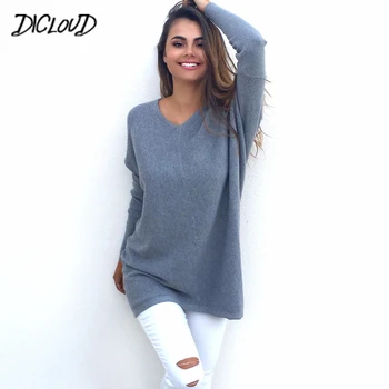 DICLOUD Loose Casual Sweater Women 2018 Fashion Simple Stretch V Collar Pullover Woman Black Gray Bat Sleeve Plus Size Tops 3XL
DICLOUD Loose Casual Sweater Women 2018 Fashion Simple Stretch V Collar Pullover Woman Black Gray Bat Sleeve Plus Size Tops 3XL