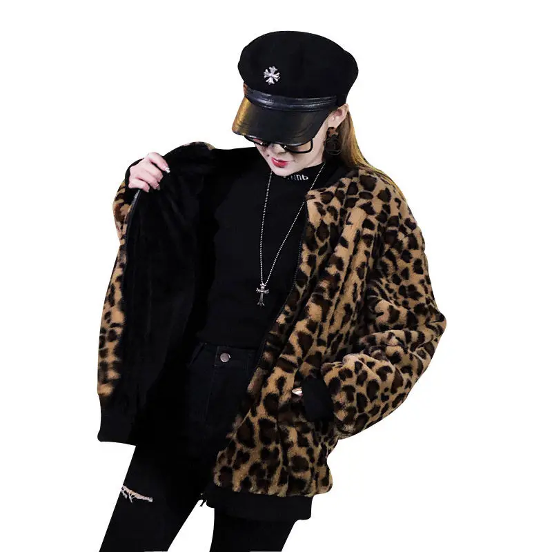 Womens Leopard Coats Plus Velvet Warm Overcoat Autumn Winter 2019 New Casual Loose Korean Casaco Jacket Zipper Outerwear f951
Womens Leopard Coats Plus Velvet Warm Overcoat Autumn Winter 2019 New Casual Loose Korean Casaco Jacket Zipper Outerwear f951