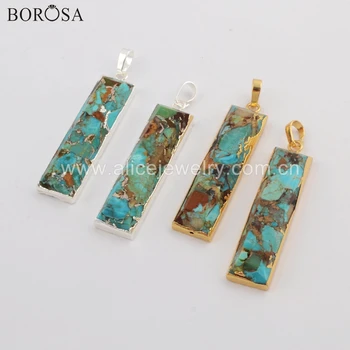 BOROSA 5PCS Rectangle Shape Gold Color Copper Natural Turquoises Faceted Pendant for Necklace Jewelry G1762 S1762
BOROSA 5PCS Rectangle Shape Gold Color Copper Natural Turquoises Faceted Pendant for Necklace Jewelry G1762 S1762