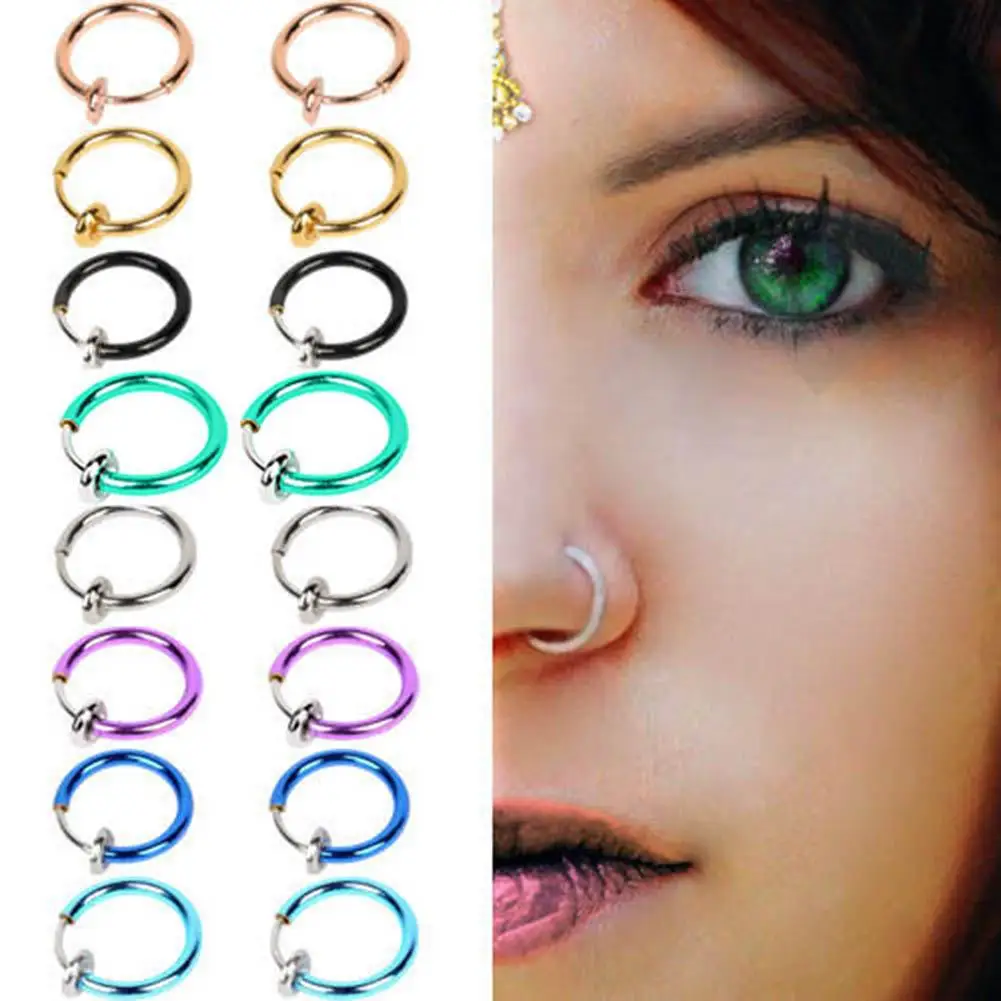 2 Pcs Fake Clip on Spring Nose Septum Ring Earring Non Piercing Unisex Jewelry Romantic Stud Earrings for Women Trendy
2 Pcs Fake Clip on Spring Nose Septum Ring Earring Non Piercing Unisex Jewelry Romantic Stud Earrings for Women Trendy