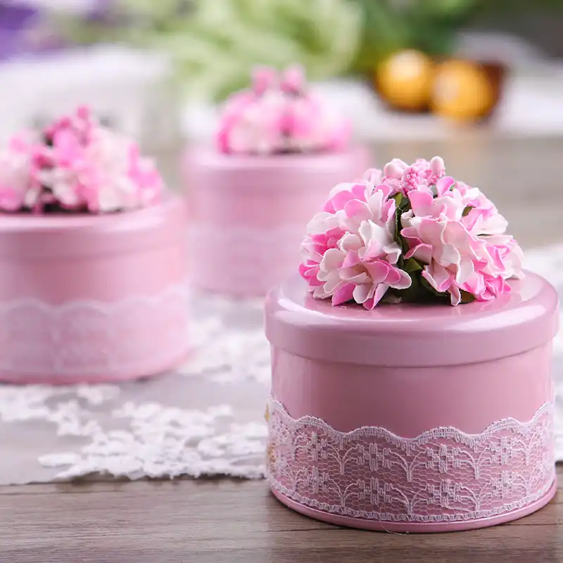 wedding candy box with beautiful flower small party favor gift
