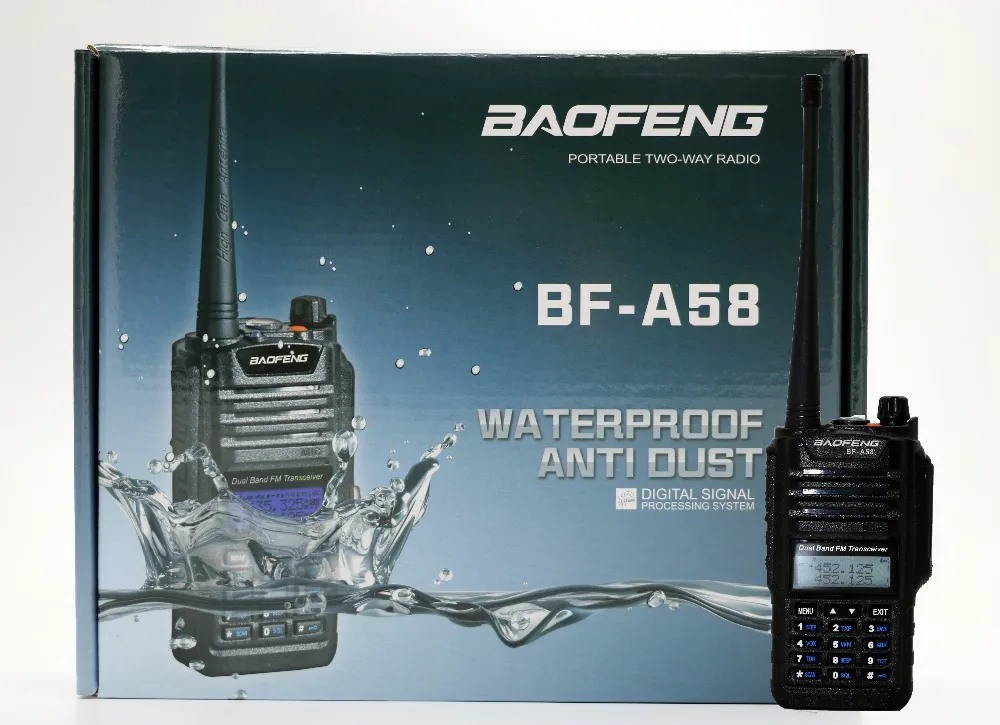 2 pcs BaoFeng BF-A58 IP57 Waterproof Radio 5-10Km Long Range walkie talkie 2 Way A58 For CB Radio Station Ham Radio Transceiver 
2 pcs BaoFeng BF-A58 IP57 Waterproof Radio 5-10Km Long Range walkie talkie 2 Way A58 For CB Radio Station Ham Radio Transceiver