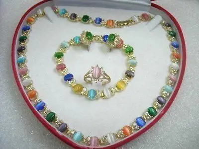 Nobility natural Vogue Multicolor Opal Necklace Bracelet Earring Ring(6-9#) set ( box) Grad silver-jewelry
Nobility natural Vogue Multicolor Opal Necklace Bracelet Earring Ring(6-9#) set ( box) Grad silver-jewelry
