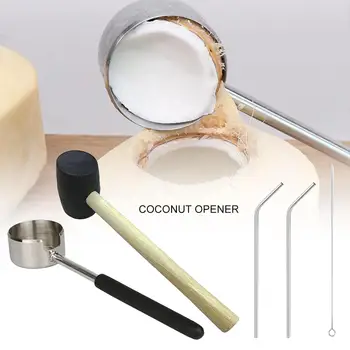 304 Stainless Steel Coconut Opener Stainless Steel Straw Cleaning Brush Set Steel Handle Hammer Set Coconut Opener Kitchen Tools
304 Stainless Steel Coconut Opener Stainless Steel Straw Cleaning Brush Set Steel Handle Hammer Set Coconut Opener Kitchen Tools