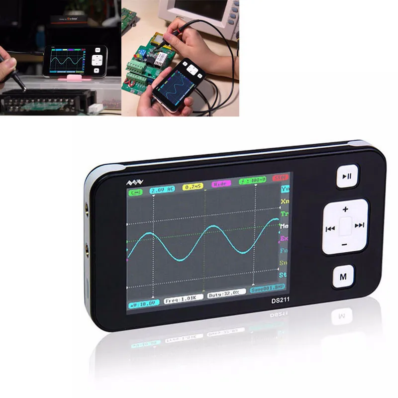New MINI DS211 ARM Nano Pocket Professional Portable Digital Oscilloscope Digital DSO 211 DS 211 DS0211 DS0 211 with MCX Probe
New MINI DS211 ARM Nano Pocket Professional Portable Digital Oscilloscope Digital DSO 211 DS 211 DS0211 DS0 211 with MCX Probe