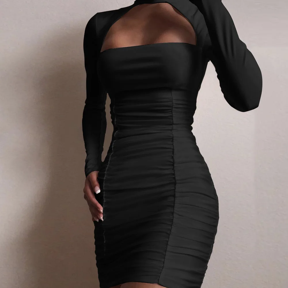 Kimuise Bodycon Autumn Dresses Winter Sheath Ruched Bandage Dress For Women Long Sleeve Hollow Out Turtle Neck Tunic Femme
Kimuise Bodycon Autumn Dresses Winter Sheath Ruched Bandage Dress For Women Long Sleeve Hollow Out Turtle Neck Tunic Femme