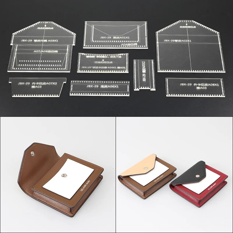 1Set DIY leather craft sewing pattern women shoulder bag Acrylic template set 12.5*9*2cm
1Set DIY leather craft sewing pattern women shoulder bag Acrylic template set 12.5*9*2cm