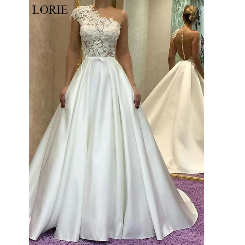 LORIE Wedding Dress 2019 Lace and Stain Wedding Dress Back Illusion vestido de noiva White Ivory Customize Wedding Party Dress
LORIE Wedding Dress 2019 Lace and Stain Wedding Dress Back Illusion vestido de noiva White Ivory Customize Wedding Party Dress