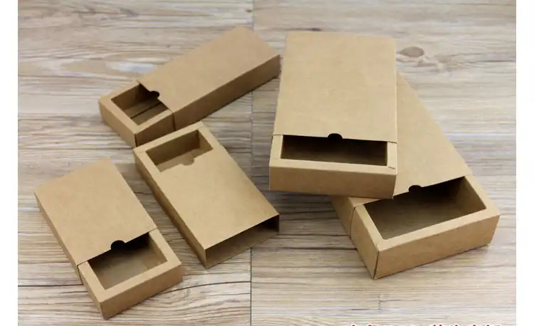 natural brown kraft paper packaging box cajas de