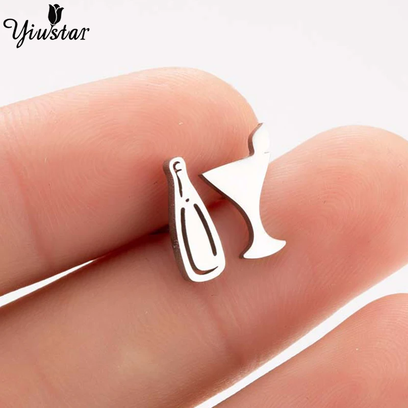 Yiustar Simple Wine Glass Stud Earrings Steel Color Stainless Steel Trendy Bottle Earrings Beautiful Earing For Friends Bijoux
Yiustar Simple Wine Glass Stud Earrings Steel Color Stainless Steel Trendy Bottle Earrings Beautiful Earing For Friends Bijoux