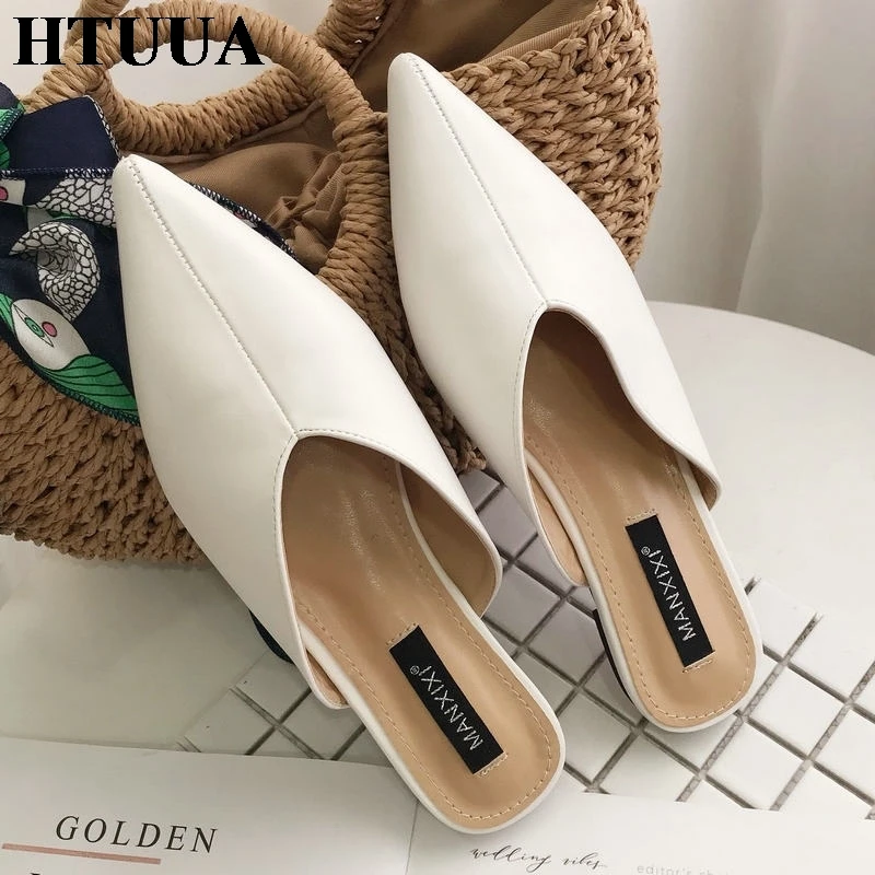 HTUUA Women Shoes Flats Mules Fashion Pointed Toe Slippers Slip On Slides Ladies Shallow Sandals Zapatos Mujer Black White S2591
HTUUA Women Shoes Flats Mules Fashion Pointed Toe Slippers Slip On Slides Ladies Shallow Sandals Zapatos Mujer Black White S2591