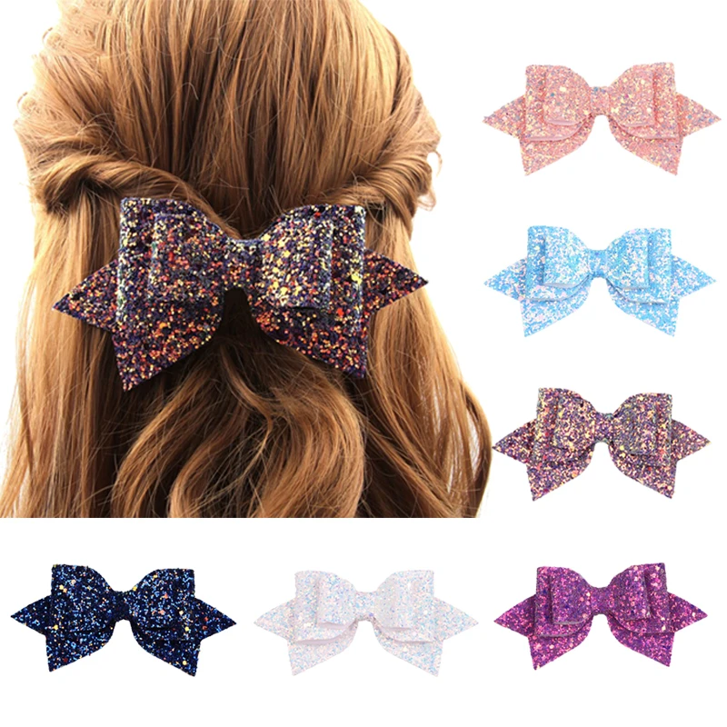 

New Glitter Sequins Bow Hair Clips Princess Boutique Hair Bows Hairpin Girls Hair Accessories Party Bowknot Barrette Hairgirp