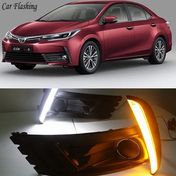 Car Flashing 1Set LED For Toyota Corolla 2017 2018 DRL Daytime Running Light Daylight Fog Light Cover With Turn Yellow Signal
Car Flashing 1Set LED For Toyota Corolla 2017 2018 DRL Daytime Running Light Daylight Fog Light Cover With Turn Yellow Signal