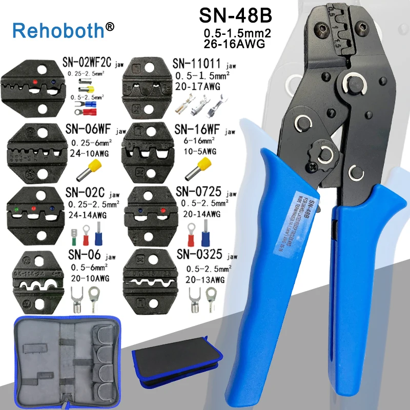 Kit crimping plier SN-48B 8 jaw for TAB 2.8 4.8 pulg/tube/insuated terminals kit bag electric clamp tools
Kit crimping plier SN-48B 8 jaw for TAB 2.8 4.8 pulg/tube/insuated terminals kit bag electric clamp tools