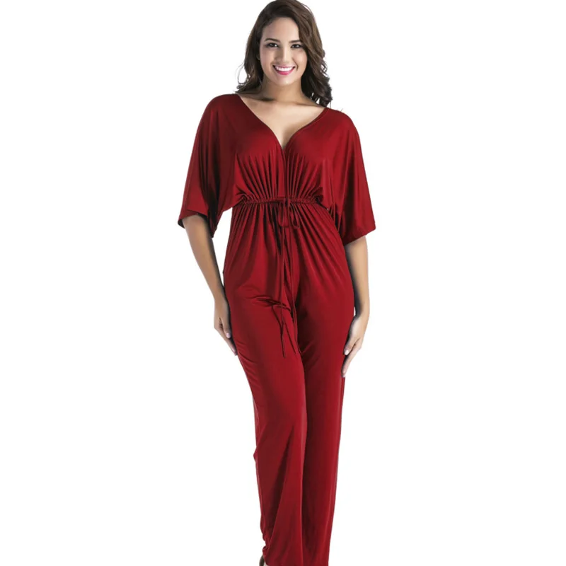 big size 3xl 2018 Women Summer Style Sexy Rompers Deep V neck Bandage wide leg Jumpsuits Long Pants Macacao green red pink blue
big size 3xl 2018 Women Summer Style Sexy Rompers Deep V neck Bandage wide leg Jumpsuits Long Pants Macacao green red pink blue