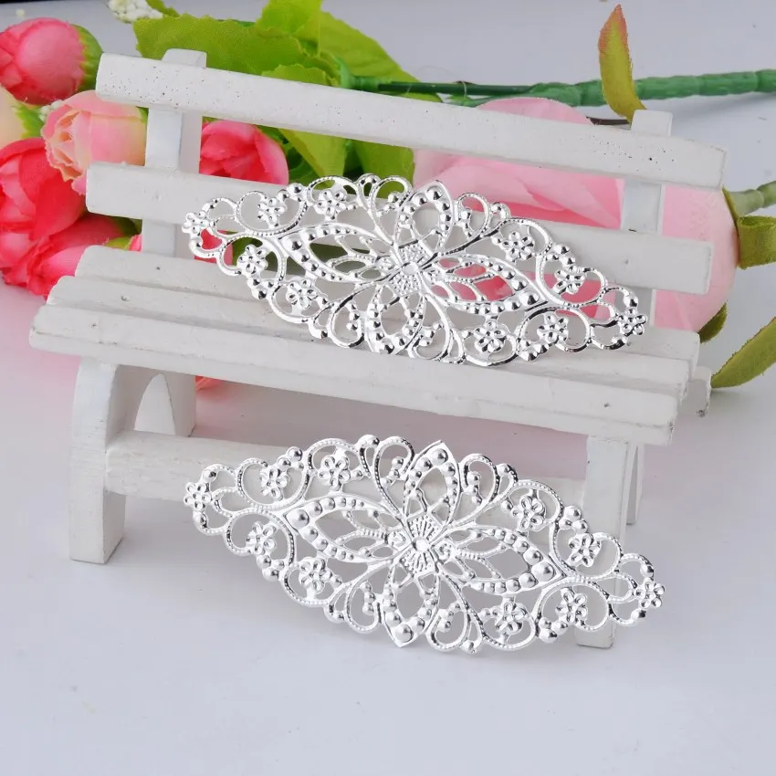 30Pcs Silver Plated Filigree Flower Wraps Filigree Connectors Metal Crafts Decoration DIY Findings 8x3.5cm J2728
30Pcs Silver Plated Filigree Flower Wraps Filigree Connectors Metal Crafts Decoration DIY Findings 8x3.5cm J2728