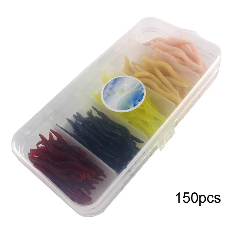 150pcs Boxed Colorful Soft Artificial Fishing Lure 4cm Simulation Earthworms Bionic Red Worms Maggot Silicone Bait Fishing Lures
150pcs Boxed Colorful Soft Artificial Fishing Lure 4cm Simulation Earthworms Bionic Red Worms Maggot Silicone Bait Fishing Lures