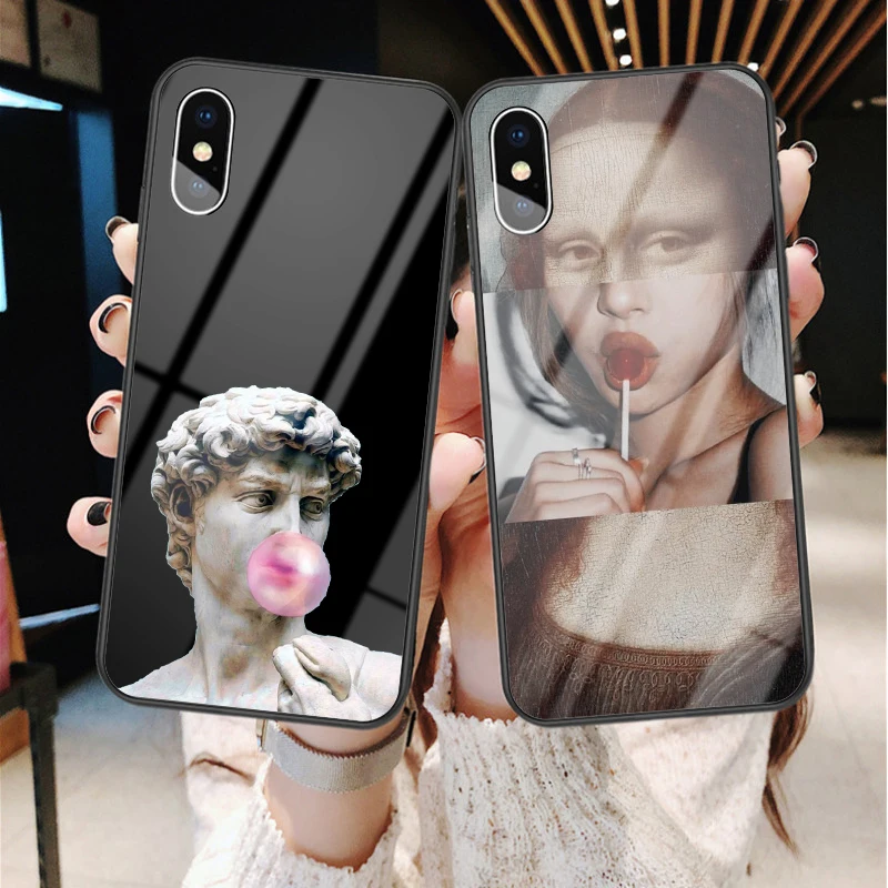 For iphone x case Mona Lisa Art David lines Luxury Mirror Glass Phone Case cover For iPhone 5 5S SE 6 6s 7 8 Plus XR XS Max case
For iphone x case Mona Lisa Art David lines Luxury Mirror Glass Phone Case cover For iPhone 5 5S SE 6 6s 7 8 Plus XR XS Max case