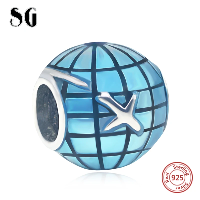 SG Design 925 Sterling Silver Charm Blue Enamel Map & Planes Bead Fit Authentic European Bracelets Bangle Jewelry Making Gifts
SG Design 925 Sterling Silver Charm Blue Enamel Map & Planes Bead Fit Authentic European Bracelets Bangle Jewelry Making Gifts