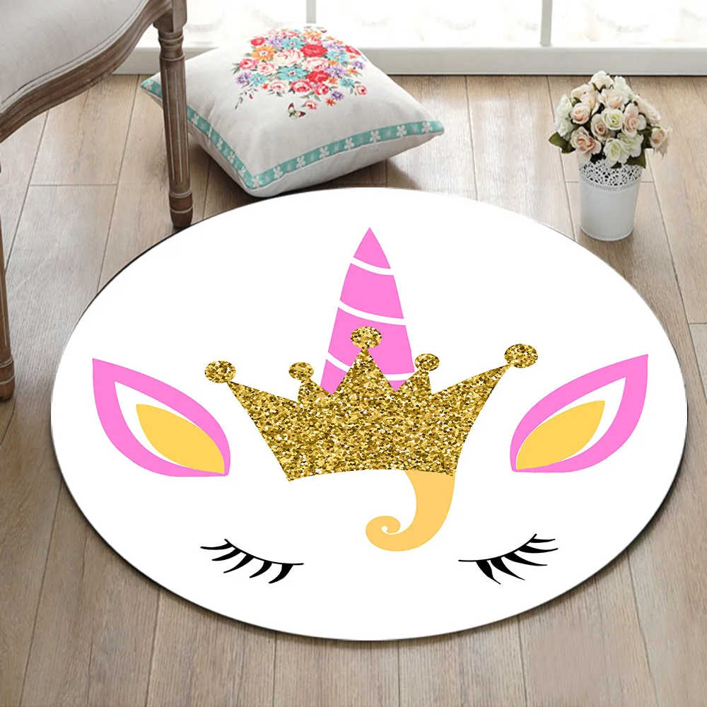 A Unicorn With Crown Indoor Round Living Room Floor Area Rugs White Children's Room Carpets Bathroom Non-Slip Cushion Door Mat
A Unicorn With Crown Indoor Round Living Room Floor Area Rugs White Children's Room Carpets Bathroom Non-Slip Cushion Door Mat