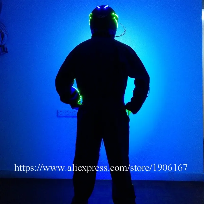 Led luminous dancewear robot suit party clothes03