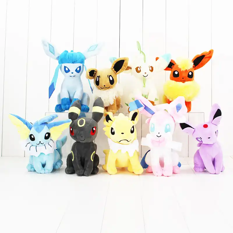 22 センチメートルイーブイシャワーズ Jolteon Flareon Espeon リーフィア Umbreon Glacia かわいいぬいぐるみ 人形ホット日本アニメ図ぬいぐるみのおもちゃ 人形ぬいぐるみ 日本のアニメぬいぐるみシャワーズぬいぐるみ Gooum