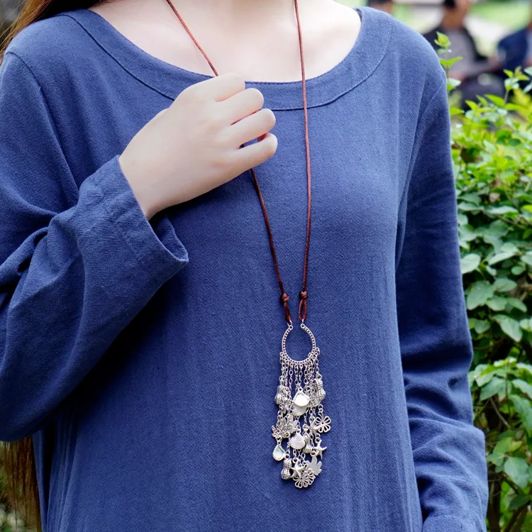Pure Handmade Exotic Jewelry Tibetan silver long necklace ,New Ethnic Chinese wind pendants vintage necklace
Pure Handmade Exotic Jewelry Tibetan silver long necklace ,New Ethnic Chinese wind pendants vintage necklace
