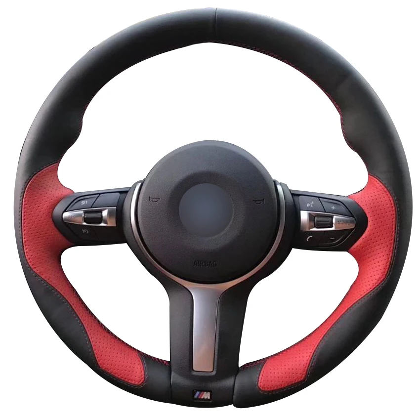 Black Leather Red Leather Car Steering Wheel Cover for BMW F87 M2 F80 M3 F82 M4 M5 F12 F13 M6 F85 X5 M F86 X6 M F33 F30
Black Leather Red Leather Car Steering Wheel Cover for BMW F87 M2 F80 M3 F82 M4 M5 F12 F13 M6 F85 X5 M F86 X6 M F33 F30