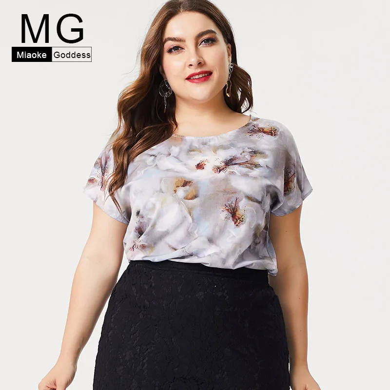 Plus size women's 2018 summer casual flower pattern shirt printed shirt short sleeve chiffon blouse tops mother clothing
Plus size women's 2018 summer casual flower pattern shirt printed shirt short sleeve chiffon blouse tops mother clothing
