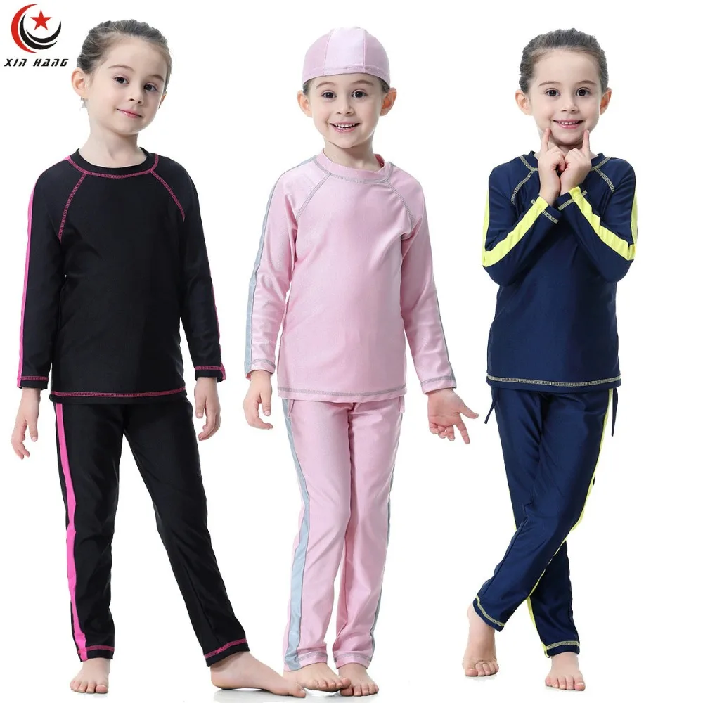 3pcs Girls Swimsuits Muslim Swimwears Children Full Cover Diving Suits Burkinis Arab Islam Long Swimming Beach Wear Swim Caps
3pcs Girls Swimsuits Muslim Swimwears Children Full Cover Diving Suits Burkinis Arab Islam Long Swimming Beach Wear Swim Caps