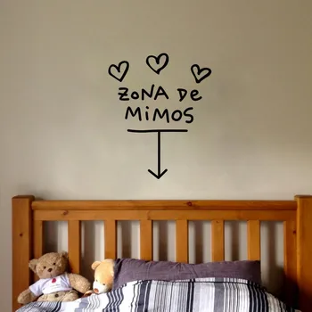 Spanish Decors Zona De Mimos Vinyl Stickers Three Hearts Art Mural Decals for Kids Room
Spanish Decors Zona De Mimos Vinyl Stickers Three Hearts Art Mural Decals for Kids Room