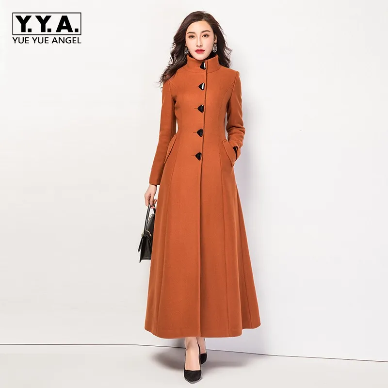 Women Winter Slim Fit Super Long Woolen Coat Stand Collar Windbreaker Jacket Wool Blends Office Ladies Outwear Coats Sobretudo
Women Winter Slim Fit Super Long Woolen Coat Stand Collar Windbreaker Jacket Wool Blends Office Ladies Outwear Coats Sobretudo