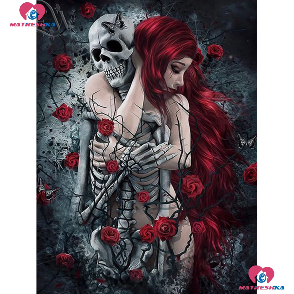 DIY Diamond Painting full square Skull lover & Rose flower Needlework Full square Drill Mosaic Diamond embroidery Pattern Decor
DIY Diamond Painting full square Skull lover & Rose flower Needlework Full square Drill Mosaic Diamond embroidery Pattern Decor