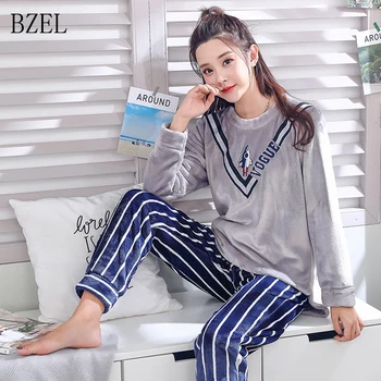 BZEL Cartoon Pajamas Set Women's Clothing Winter Coral Fleece Autumn Winter Flannel Thicken Warm Sleepwear Suit Casual Homewear
BZEL Cartoon Pajamas Set Women's Clothing Winter Coral Fleece Autumn Winter Flannel Thicken Warm Sleepwear Suit Casual Homewear