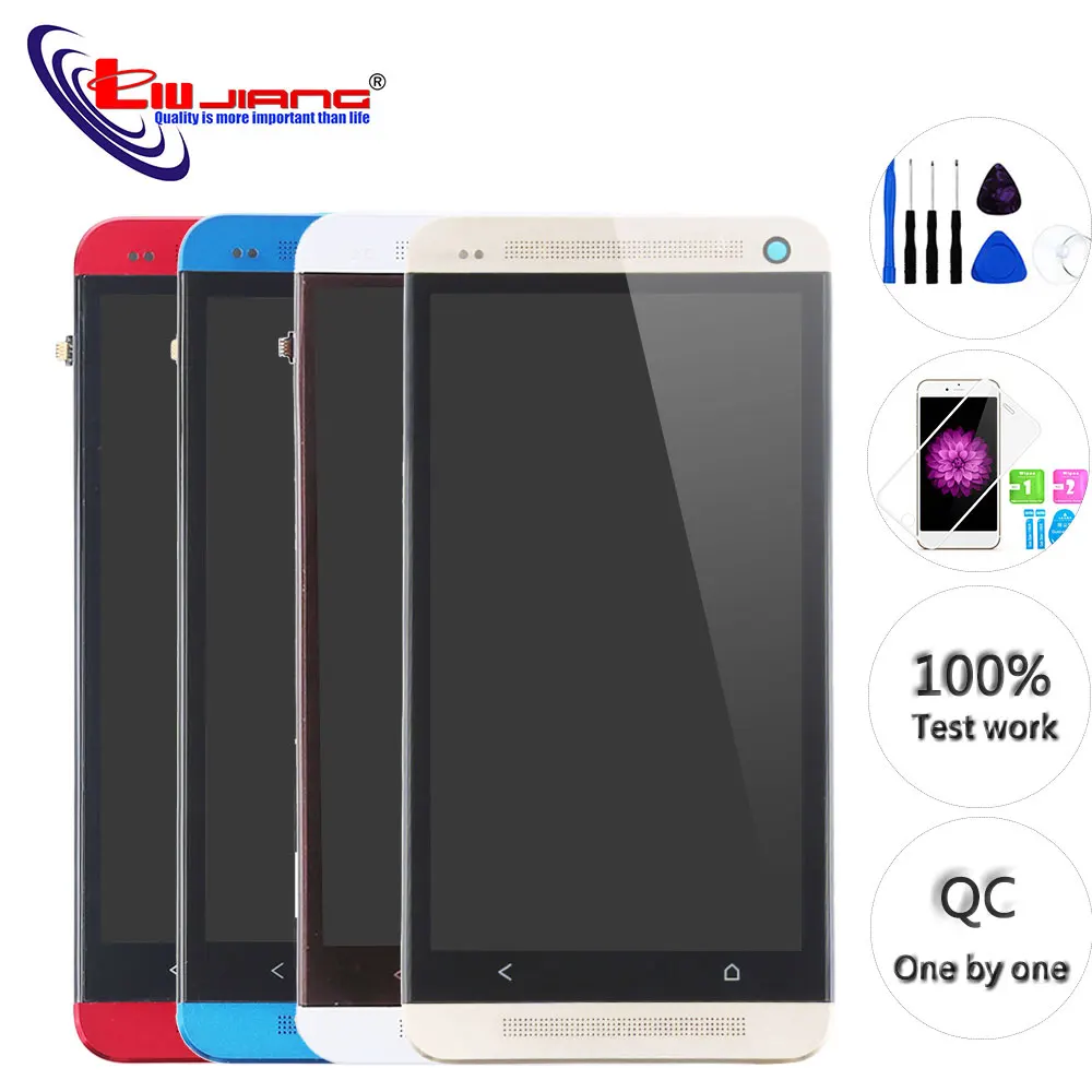 New LCD For HTC ONE M7 Display Touch Screen Digitizer with Frame Assembly 801E Single SIM 1920x1080 Replacement Repair parts
New LCD For HTC ONE M7 Display Touch Screen Digitizer with Frame Assembly 801E Single SIM 1920x1080 Replacement Repair parts