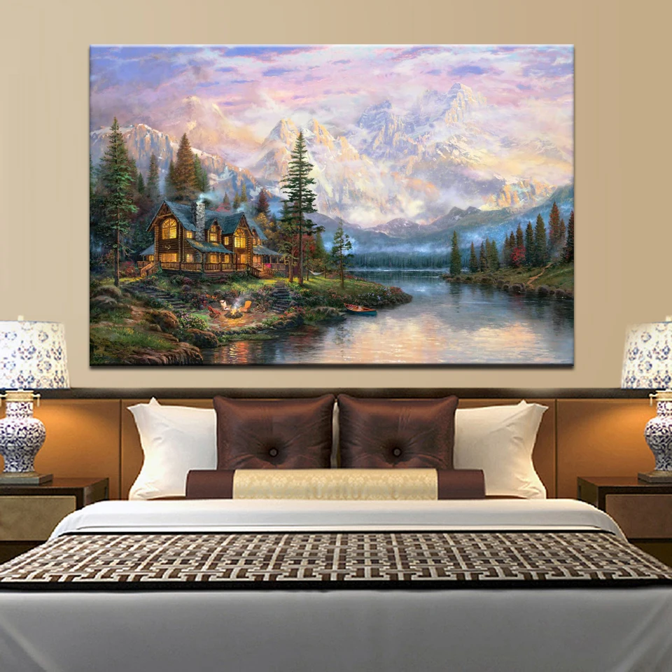 Cathedral Mountain Lodge by Thomas Kinkade, Abstract Landscape Posters Print on Canvas Wall Art Pictures for Living Room Decor
Cathedral Mountain Lodge by Thomas Kinkade, Abstract Landscape Posters Print on Canvas Wall Art Pictures for Living Room Decor