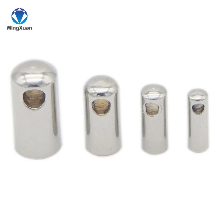 50pcs 3//4//5mm Silver Stainless Steel Round Bead Caps End Caps Crimp Beads