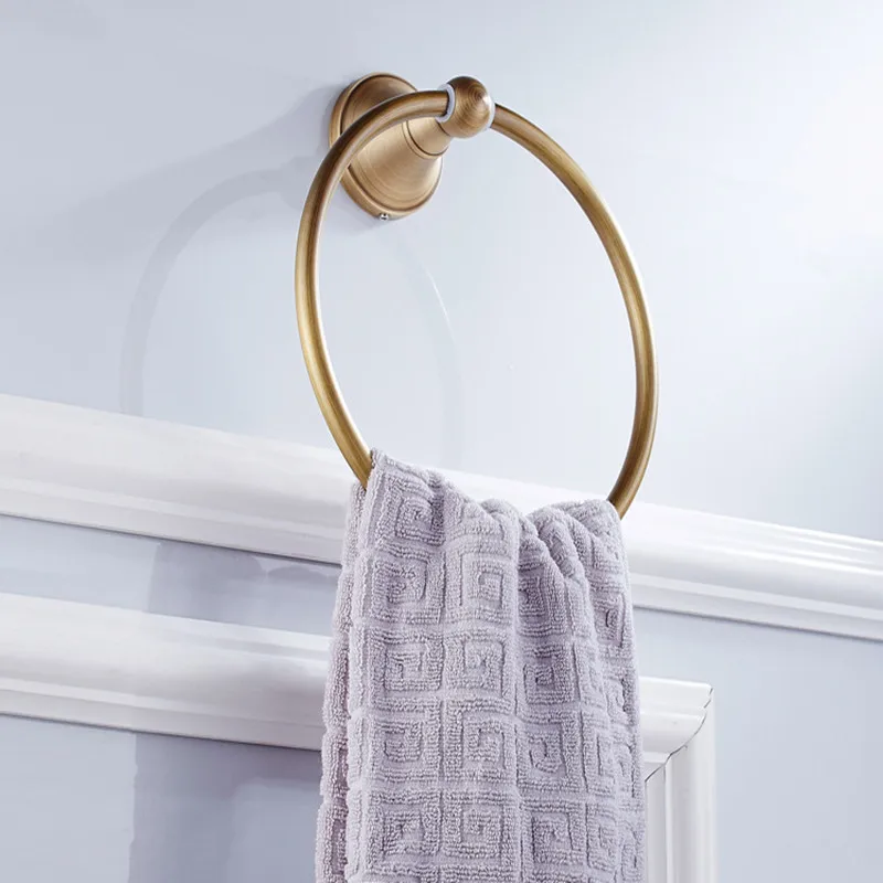 Фото Aothpher Bathroom Bronze Brushed Towel Ring Holder Rack Copper Construction Products Accessories | Кольца для полотенец (32798819359)