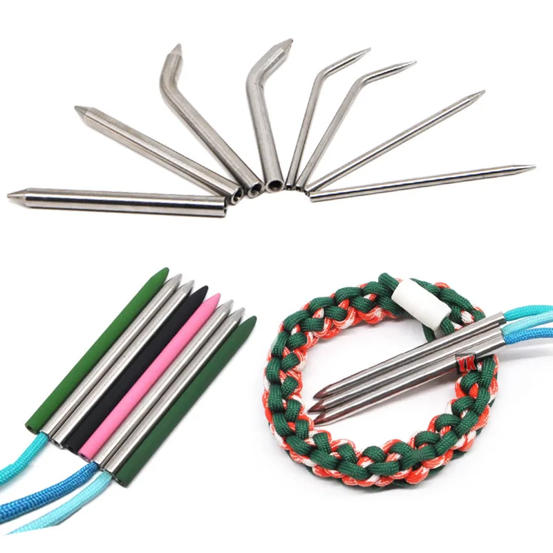 

2PCS Steel Paracord Needle Multi Function With Screw Thread Shaft Tip Knit Weaving Shoelace Cord Survival Bracelet DIY Tool