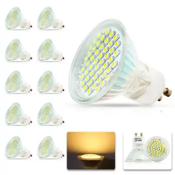 10x GU10 5w 6w SMD 3528 48 60 LEDS Light Bulb With Glass Cover Warm White Cold White AC 220V 230V Spotlight Spot Lamp
10x GU10 5w 6w SMD 3528 48 60 LEDS Light Bulb With Glass Cover Warm White Cold White AC 220V 230V Spotlight Spot Lamp