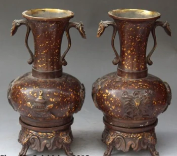 RHS0213 11"Chinese Dynasty palace Bronze Gilt Elephant Head Ruyi Vase Bottle Statue Pair
RHS0213 11"Chinese Dynasty palace Bronze Gilt Elephant Head Ruyi Vase Bottle Statue Pair