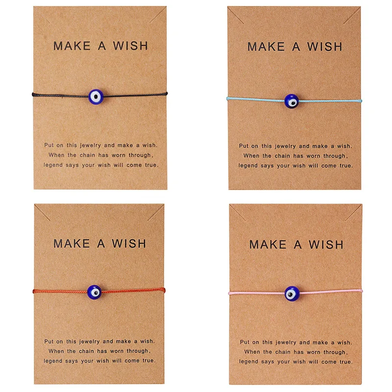Rinhoo 1PC Make a Wish Card Board Blue Evil Eye Pendant 5 Colors Pendant Bracelet For Women's Fashion Jewelry Gift
Rinhoo 1PC Make a Wish Card Board Blue Evil Eye Pendant 5 Colors Pendant Bracelet For Women's Fashion Jewelry Gift